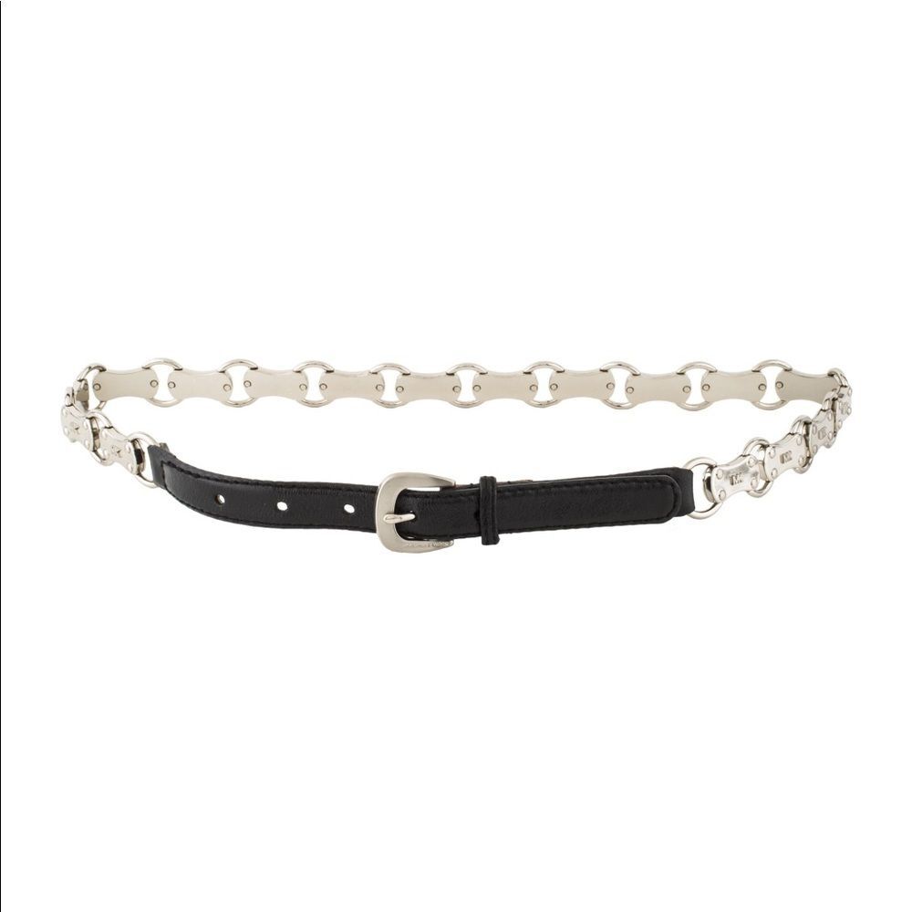 Leather Michael Kors Biker chain link Belt